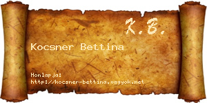 Kocsner Bettina névjegykártya